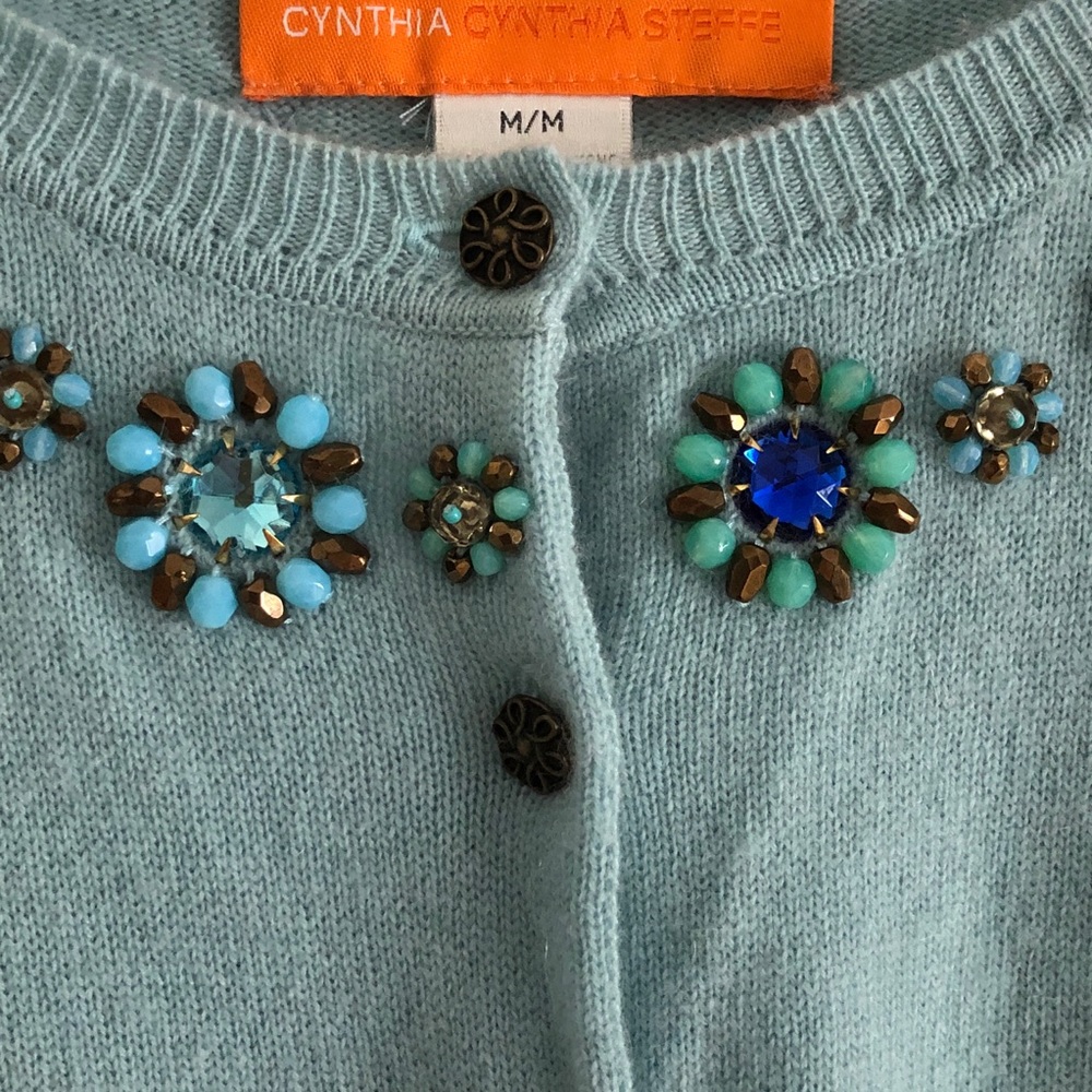 Cynthia Cynthia Steffens Cashmere Beaded Cardigan - Picture 4 of 15